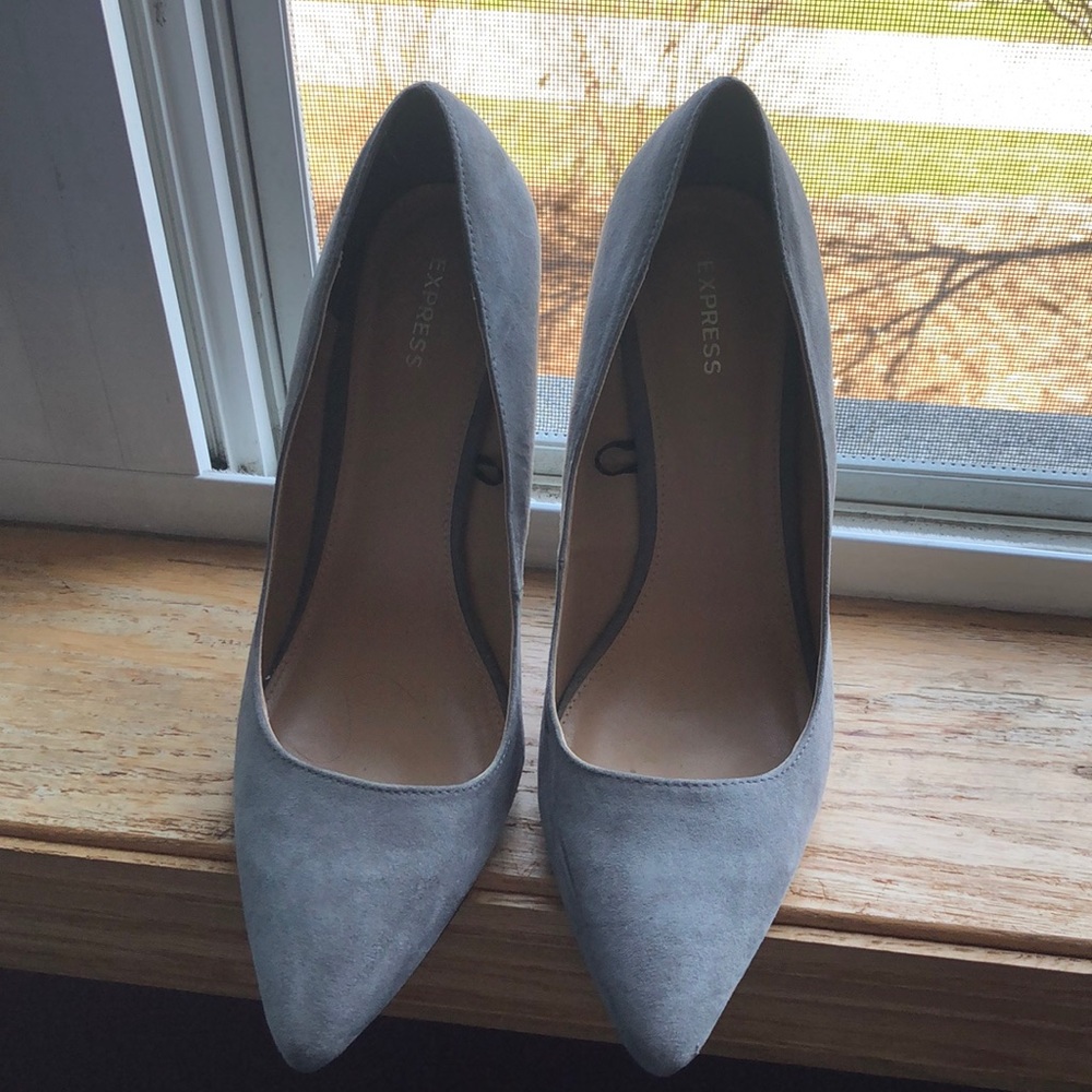 Express Suede wedges - gray - pointed toe